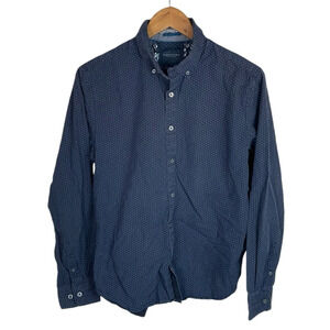 BF1333 Men’s Denim & Flower Ricky Singh Mini Polka Dot Button Down Shirt M